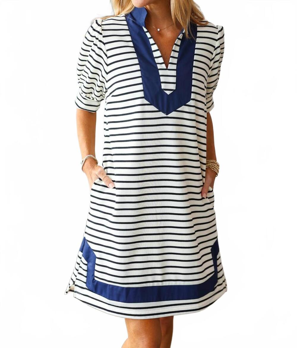 NEW ENTRO sailor mini dress in navy